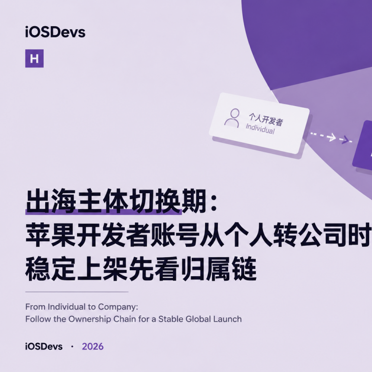出海主体切换期：苹果开发者账号从个人转公司时，稳定上架先看归属链